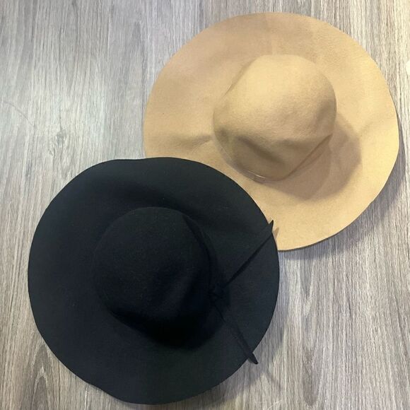 WIDE BRIM FLOPPY PURE WOOL HAT BLACK S/54 - Picture 3 of 8